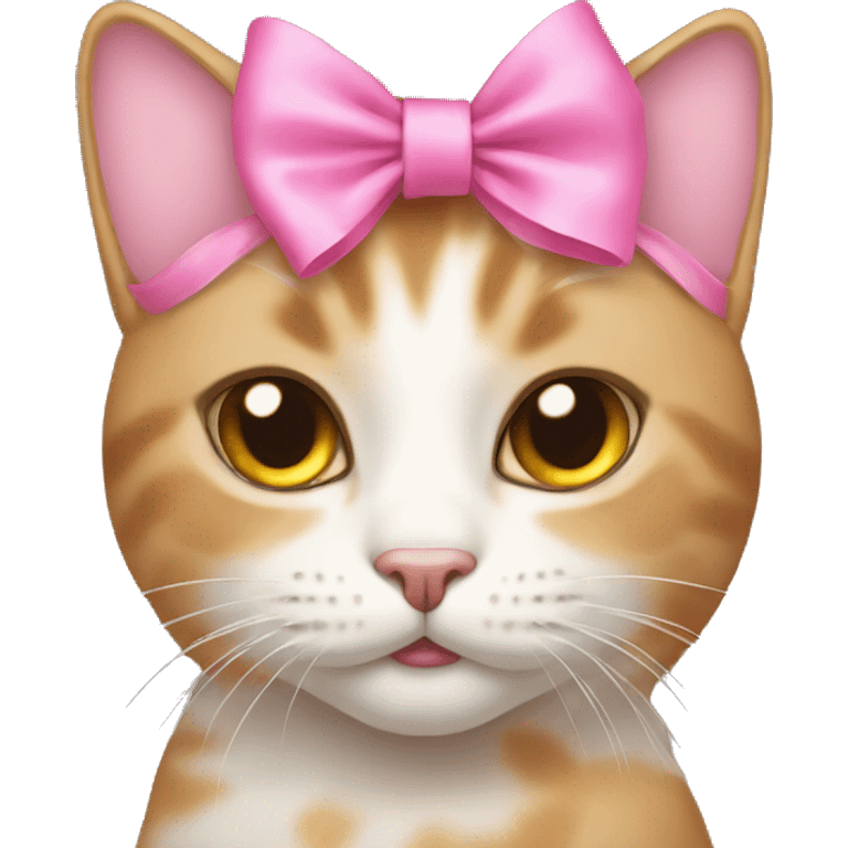 Cat with pink bow on her head emoji