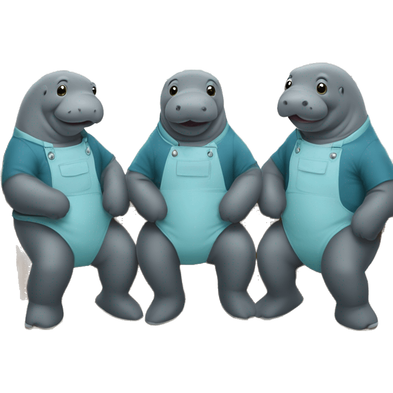 3 manatees in a barbershop triplet emoji