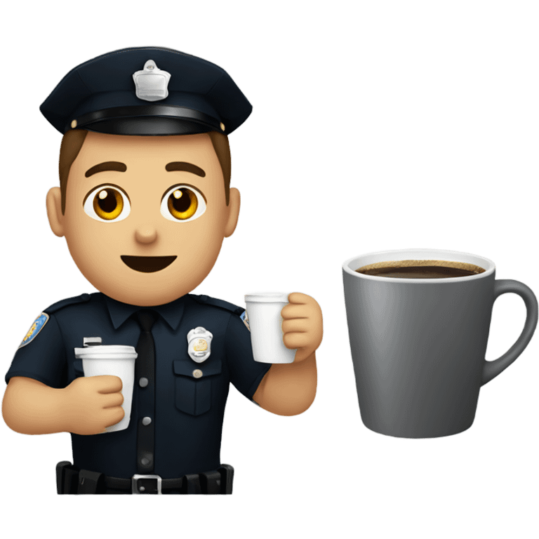 Cop drinking coffee emoji