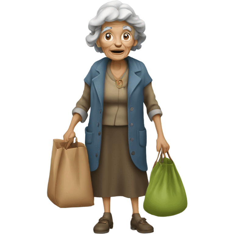 Old hag packing a bag emoji