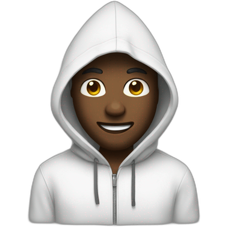 a man with a hood and grillz emoji