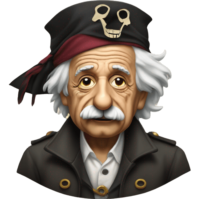 Albert Einstein with a Pirate Hat and eye patch emoji