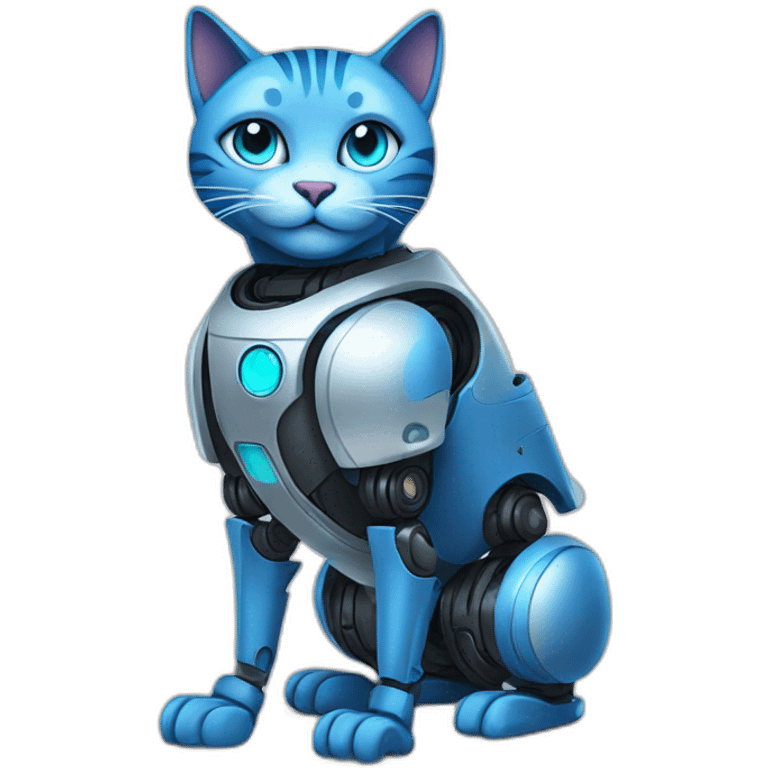 robot blue cat emoji