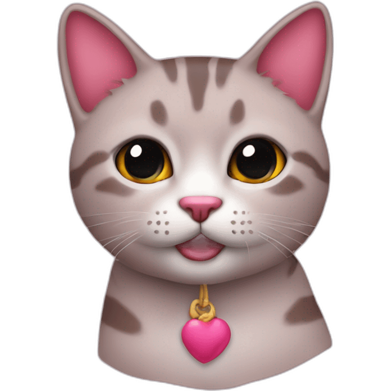 Gatita con laso rosado emoji