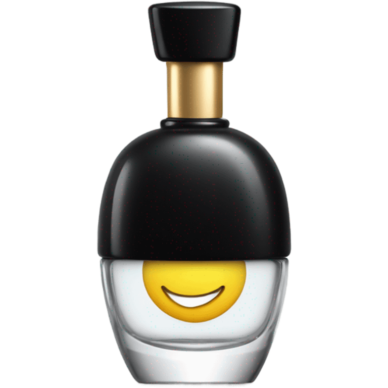 smiling perfume with black cap emoji