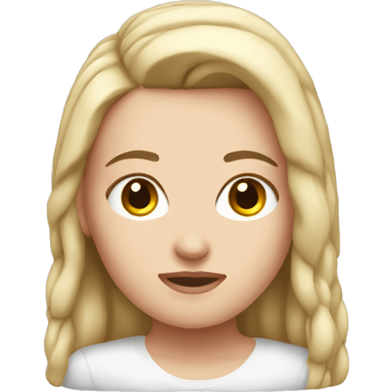 White girl with bumped head emoji