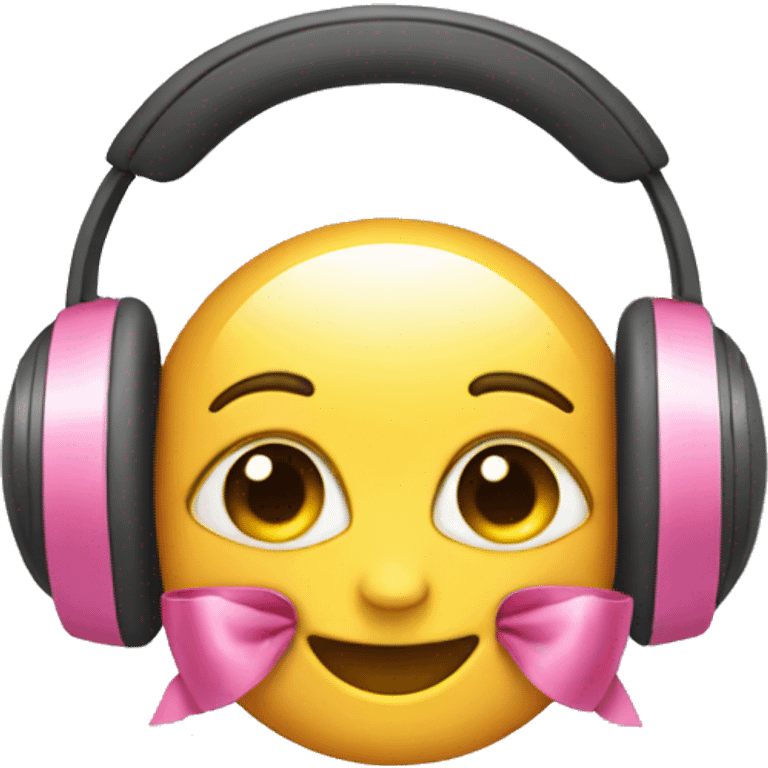 Headphones with pink bows emoji