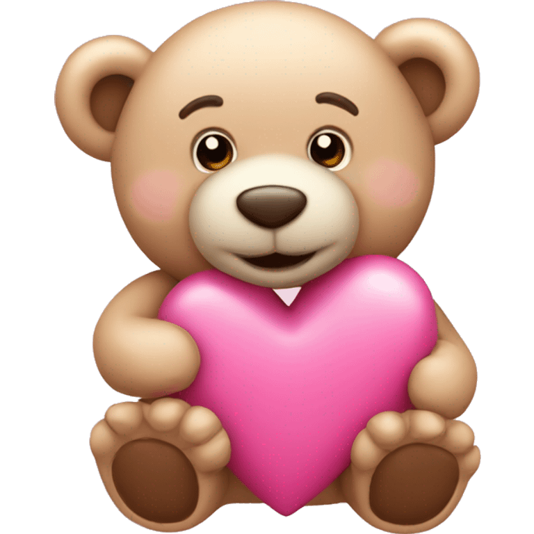 pink heart with teddy bear emoji