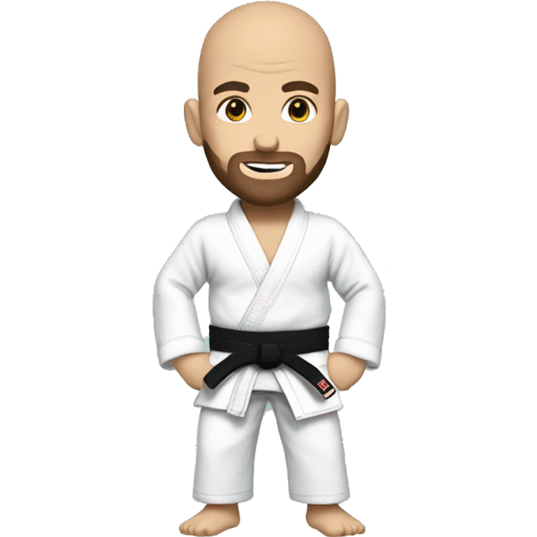 Full body bald with beard Jiu Jitsu Blue belt emoji