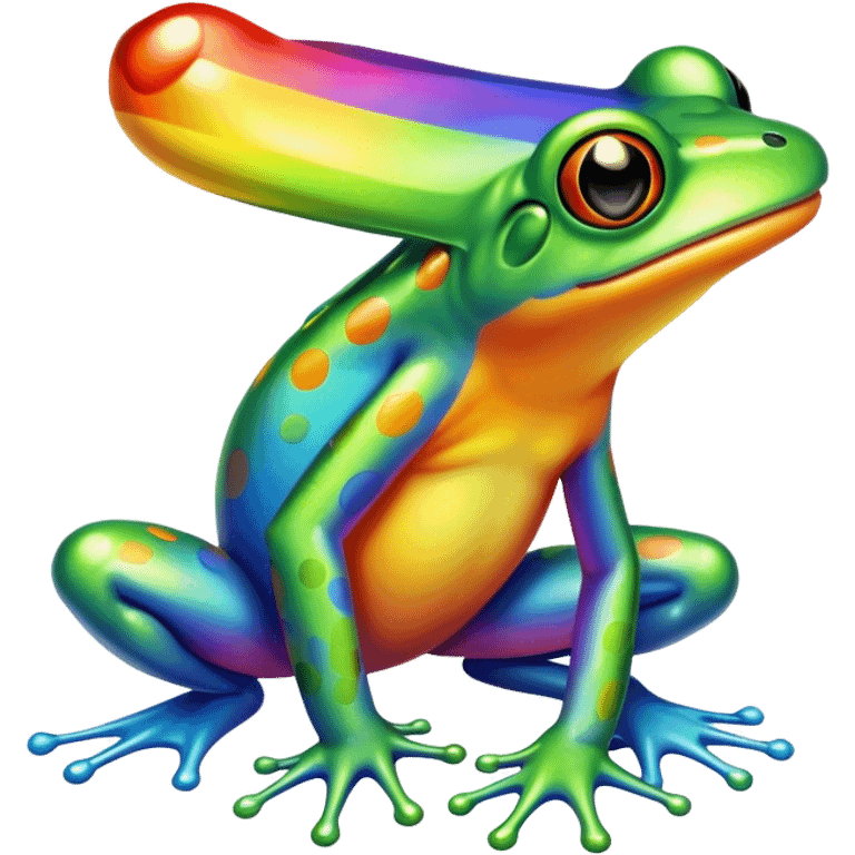 Rainbow frog emoji