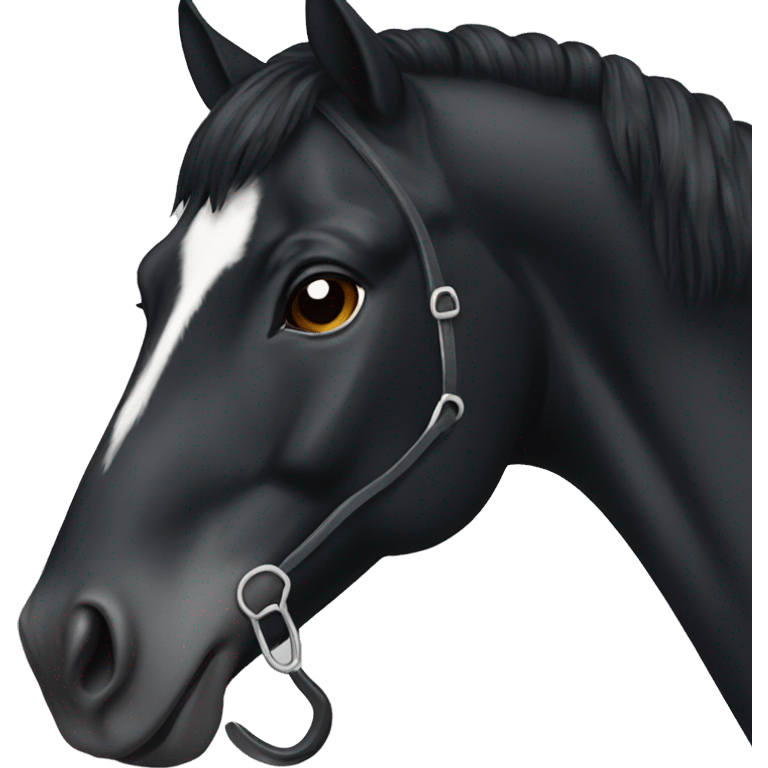 Black horse with a white blaze and snip emoji