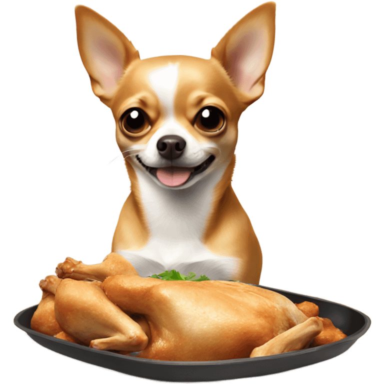 Chihuahua wants to eat roast chicken emoji