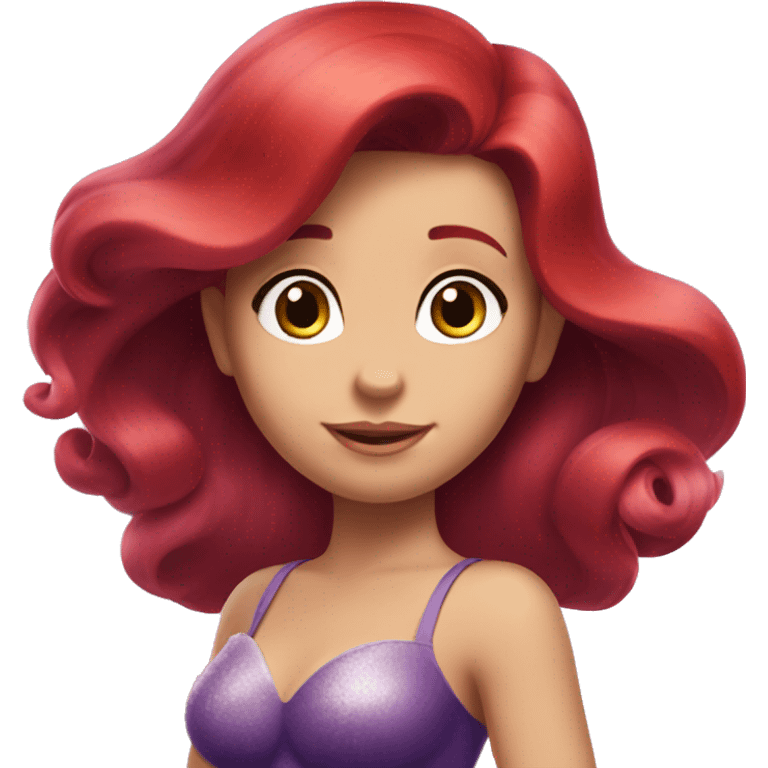 Ariel-the little mermaid-purple top-red hair emoji