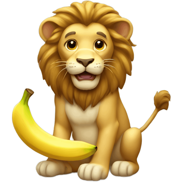 Lion holding banana emoji