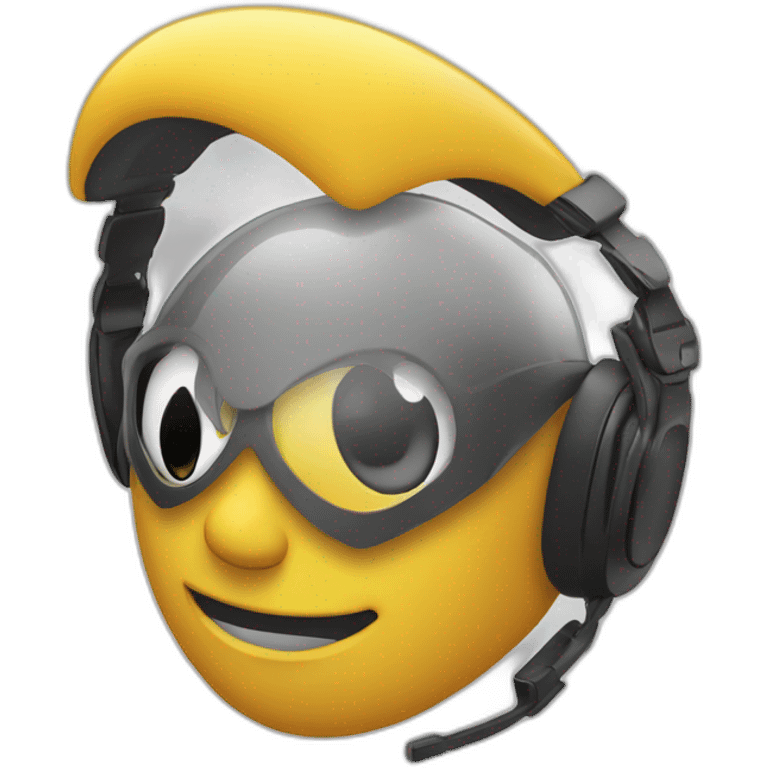 moaï avec un casque de music emoji