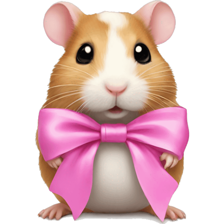 hamster with a pink bow on it emoji