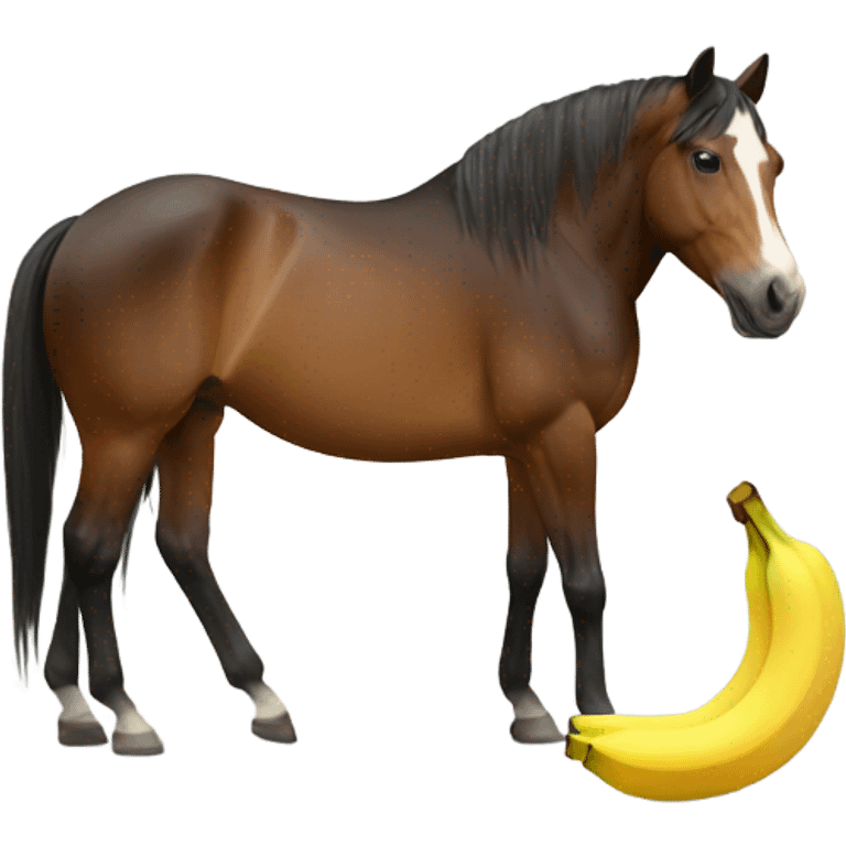 Horse eating banana  emoji