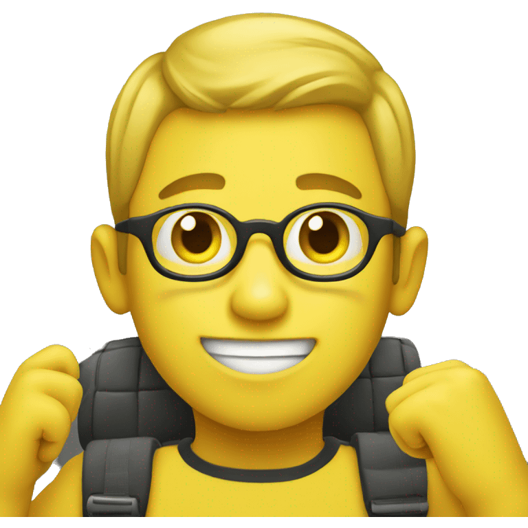 Yellow boy with smartphone  emoji