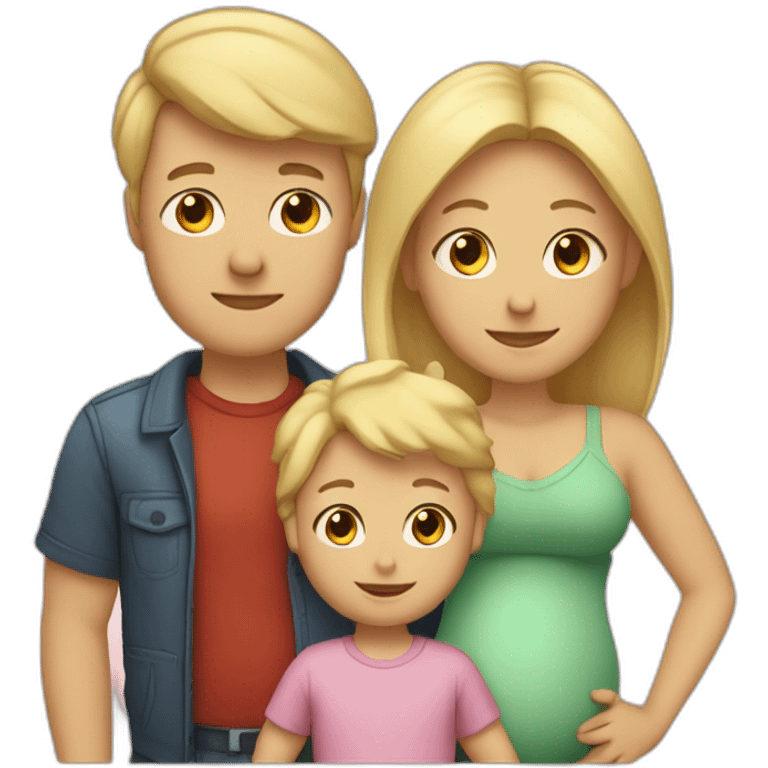 Family;blonde-haired-pregnant-mother, blonde-haired-baby-boy,dad-having-dark-hair emoji