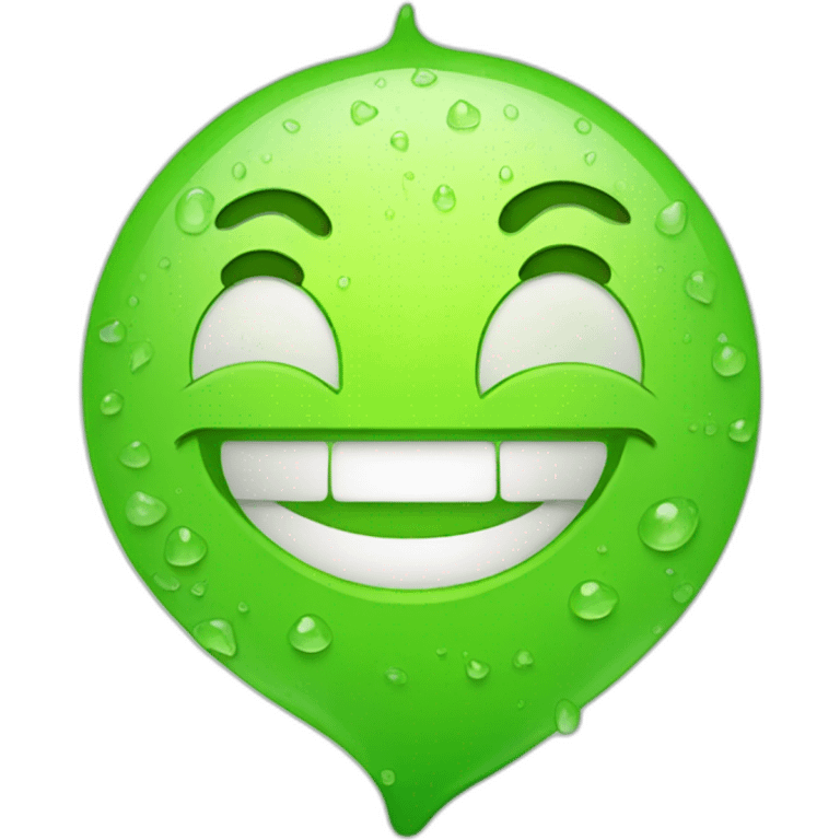 limegreen-waterdrop-with-smiling-mouth emoji