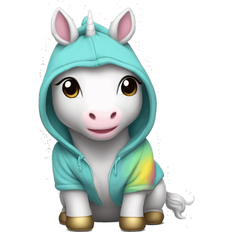 unicorn baby wearing a hoodie emoji