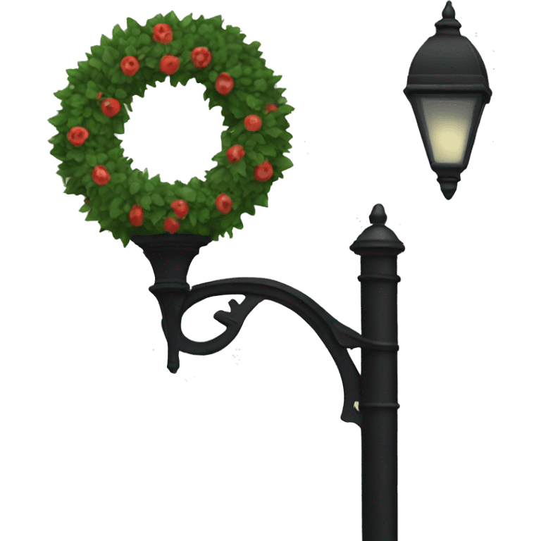 Black street lamp with wreath  emoji