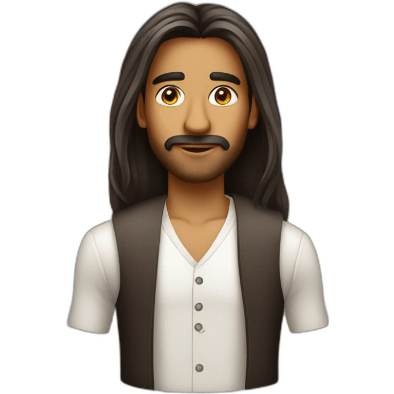 indian guy long hair cocktail emoji