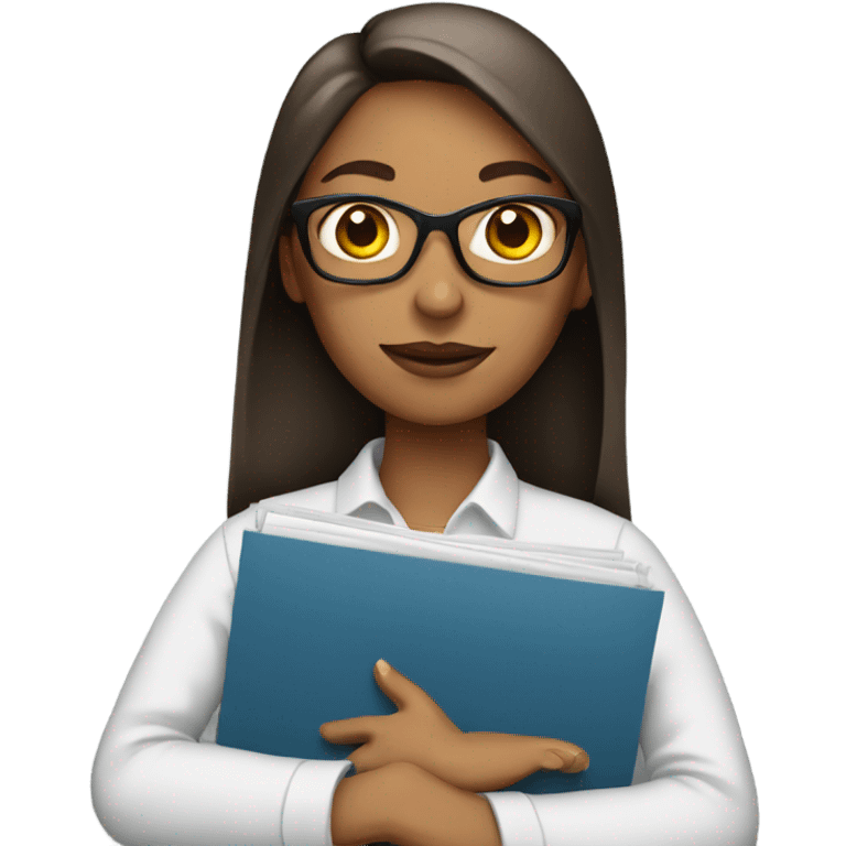 Woman holding a CV emoji