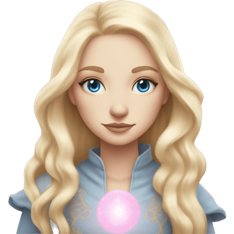 light pink tarot cards magic blonde girl white skin blue eyes  emoji