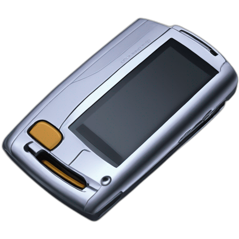 2004 Motorola Razr V3, showcasing the iconic sleek clamshell design no buttons visible emoji