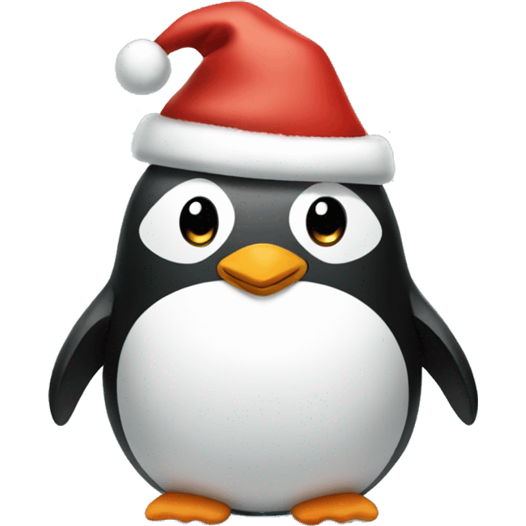 Penguin in Santa hat emoji