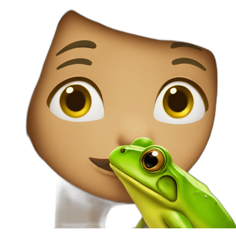 Kissing a frog emoji