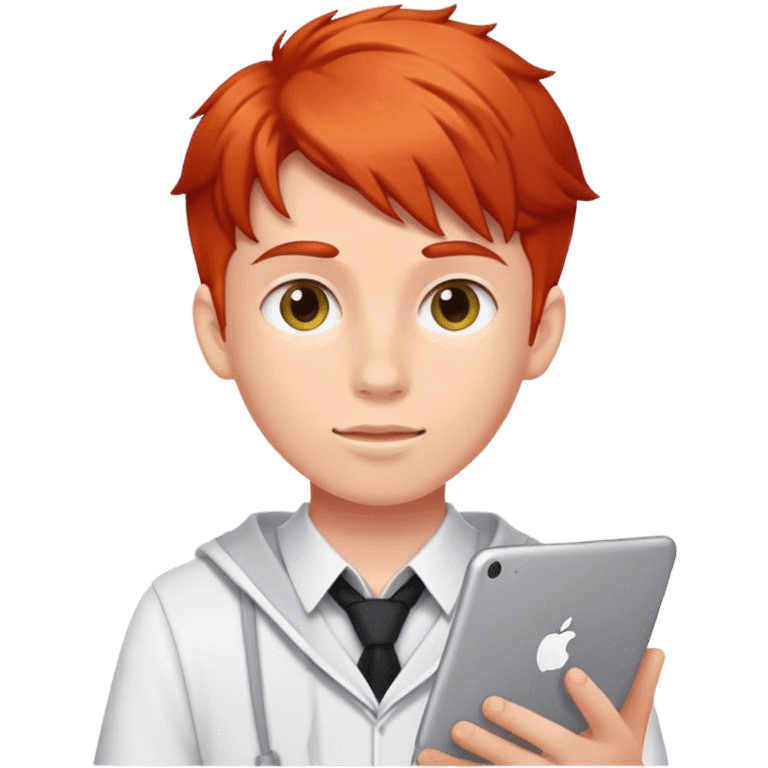 Redhead college programmer boy emoji