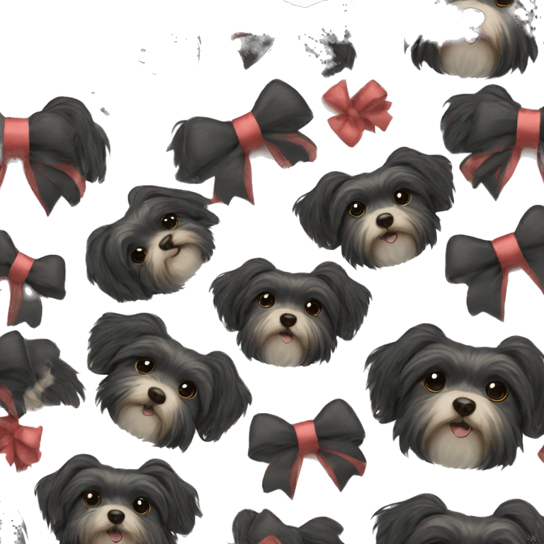 Black havanese with bow emoji