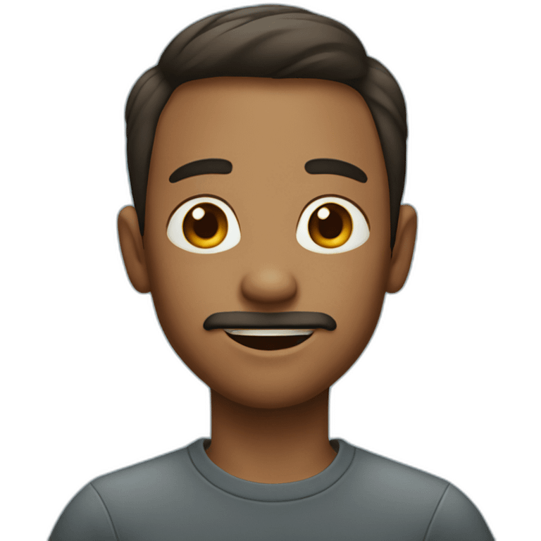 A boy without beard & mostache on a blue background emoji