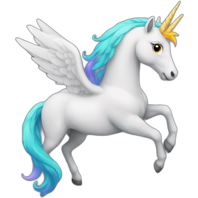 Unicornio con alas de color negro emoji