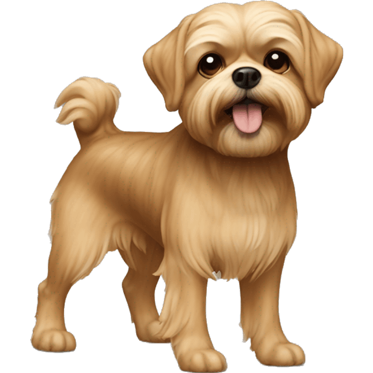 underbite beige shorkie dog full body shot emoji