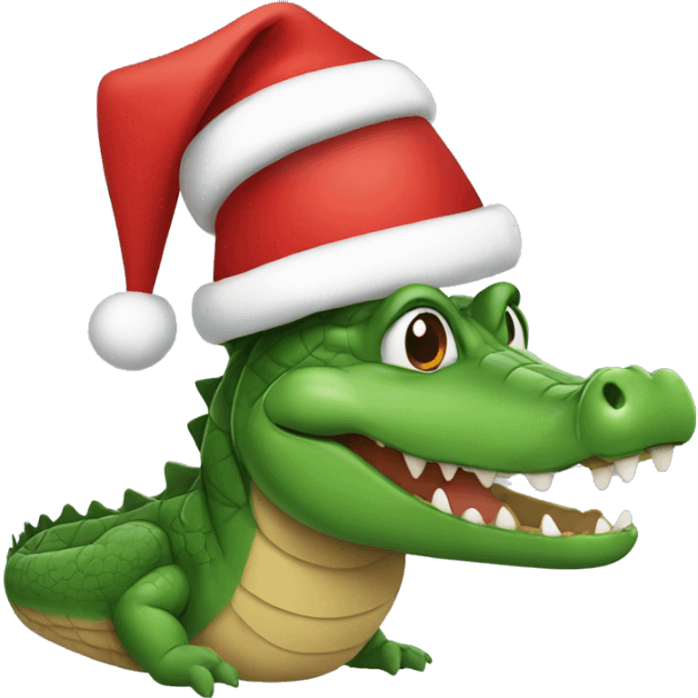 crocodile with santa hat emoji