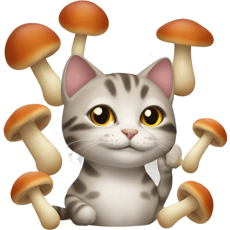 Cat with mushrooms emoji