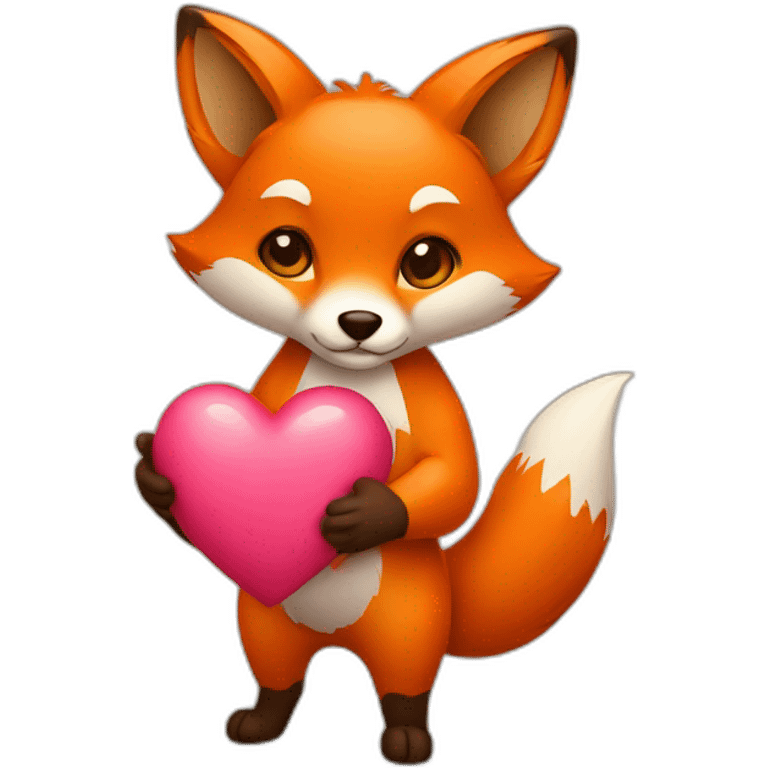 fox holding heart emoji