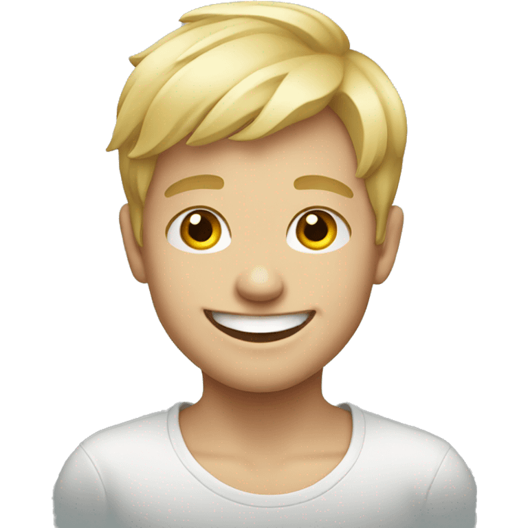 smiling blonde boy portrait emoji