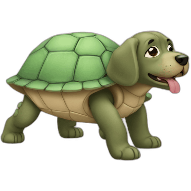 Chien sur tortue emoji