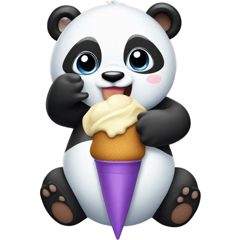 Panda with ice cream  emoji