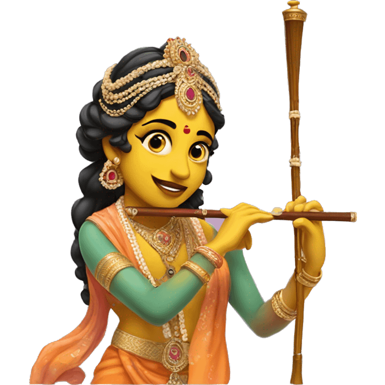 Radha krishna with flute emoji