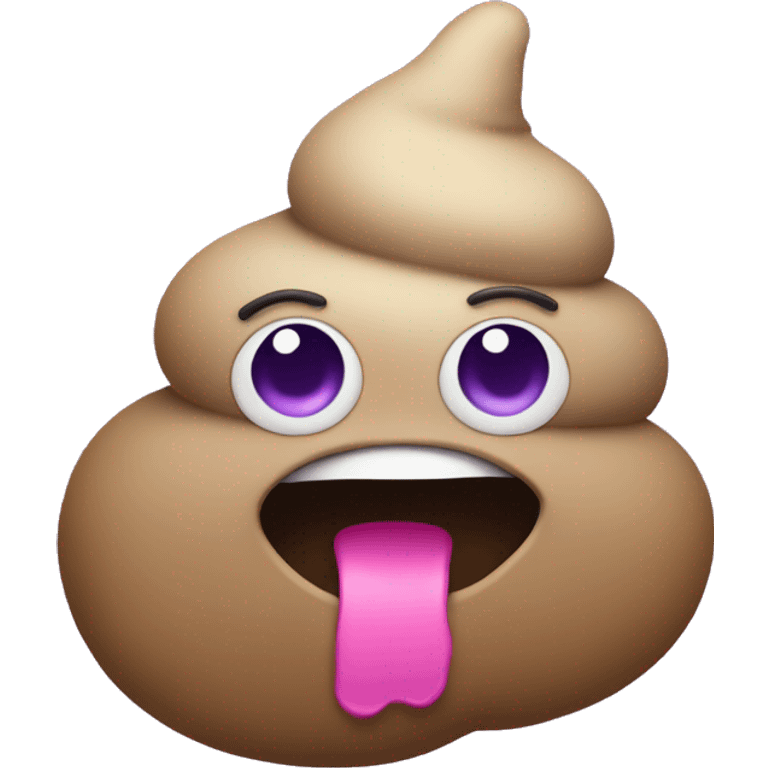 Poop with purple lines emoji