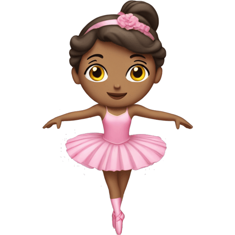 Brunette balerina with a pink costume  emoji