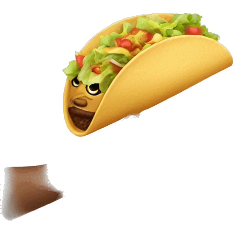 handing a taco emoji