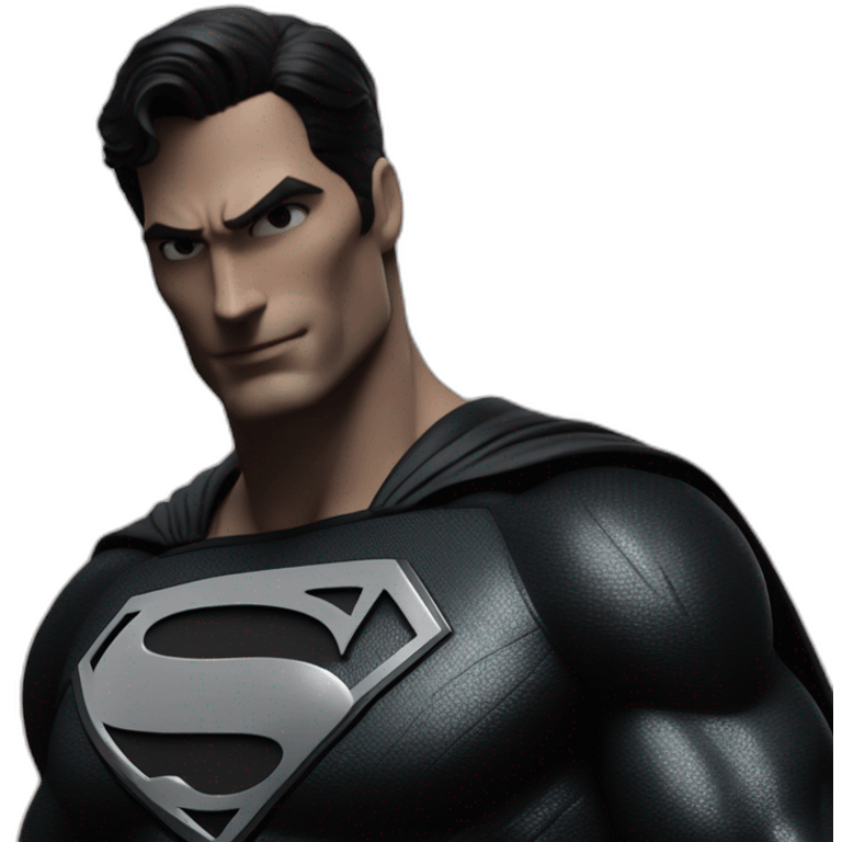 superman wearing his all black suit from justice league zac snyder cut emoji