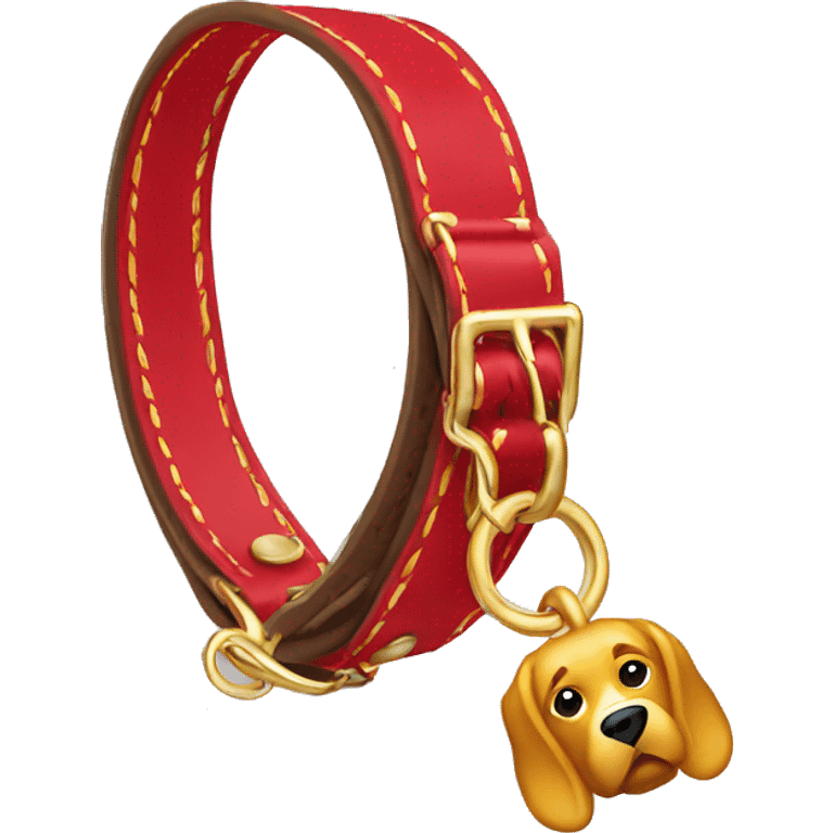 red dog collar with golden closure emoji