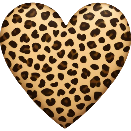 leopard print heart emoji